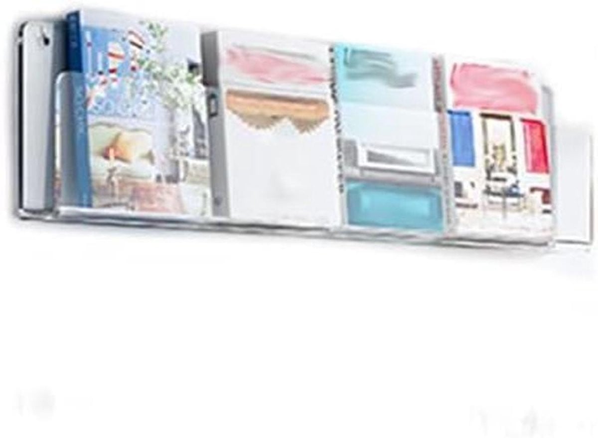 Acryl Magazine Houder Helder - Wandmontage Brochure Display voor Documenten tot 120 cm