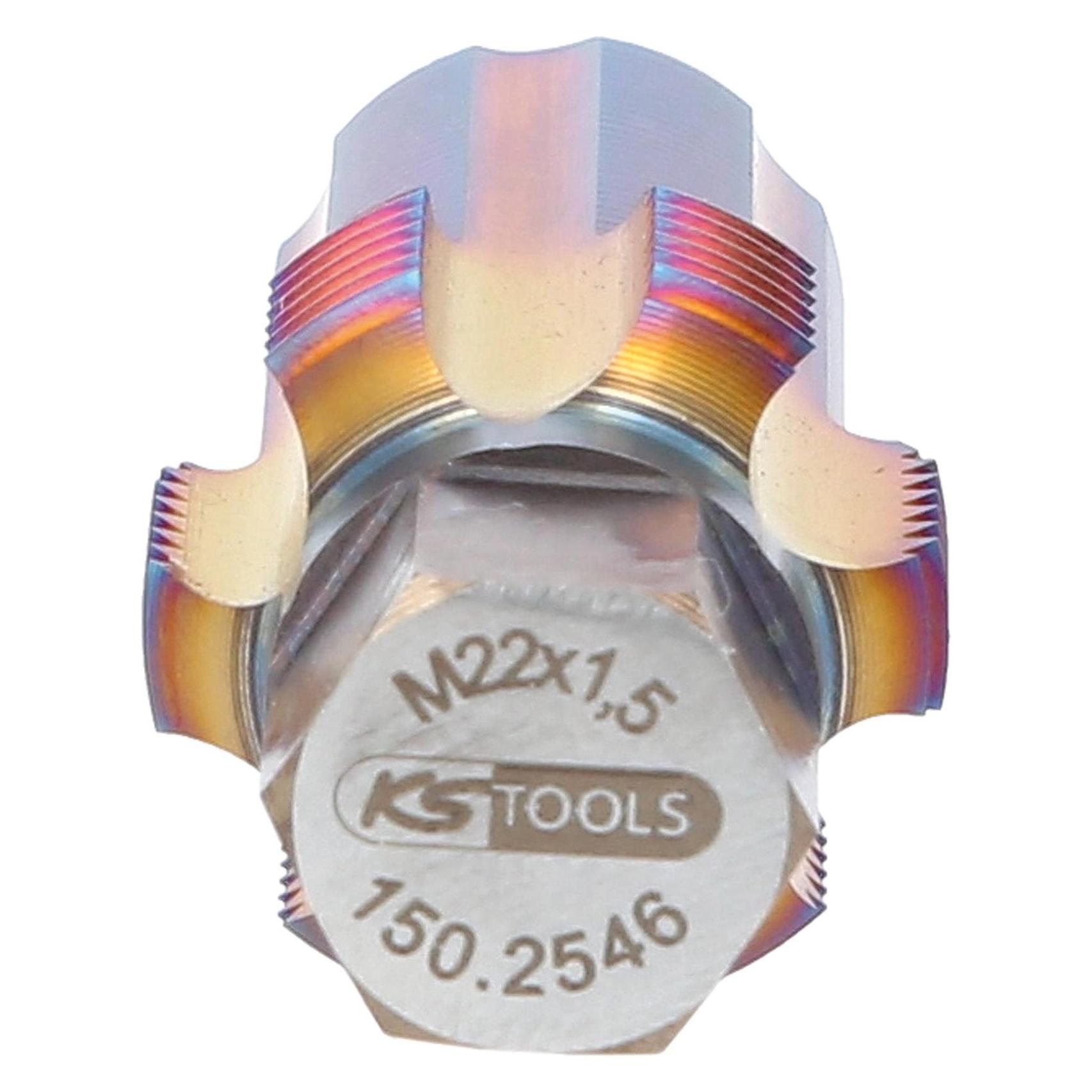 KS Tools Gewindeschneider mit Führungsbolzen für Partikelfiltersensoren, M22x1,5 (150.2546)