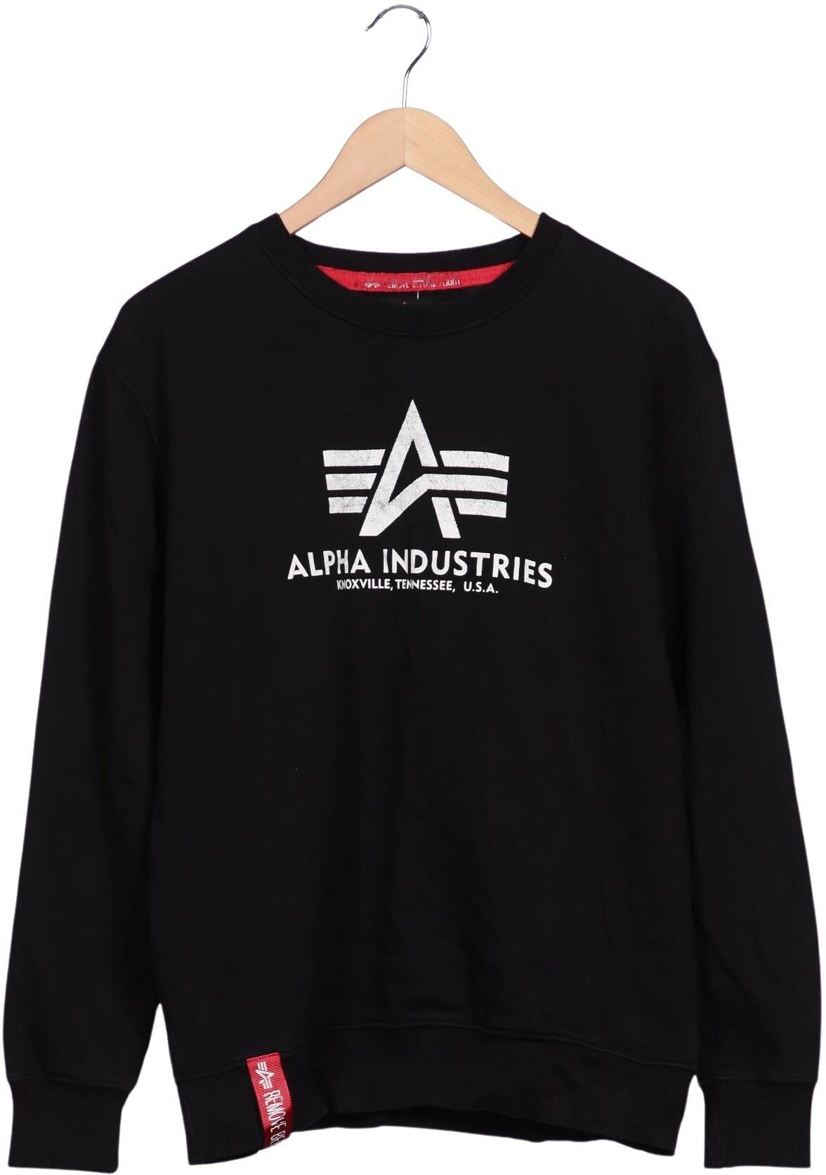 Alpha industries Herren Sweater, Schwarz, Gr. L, Baumwolle / Synthetik - Second Hand