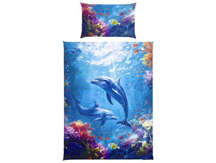 Bettwäsche mit Delfinen im Ozean