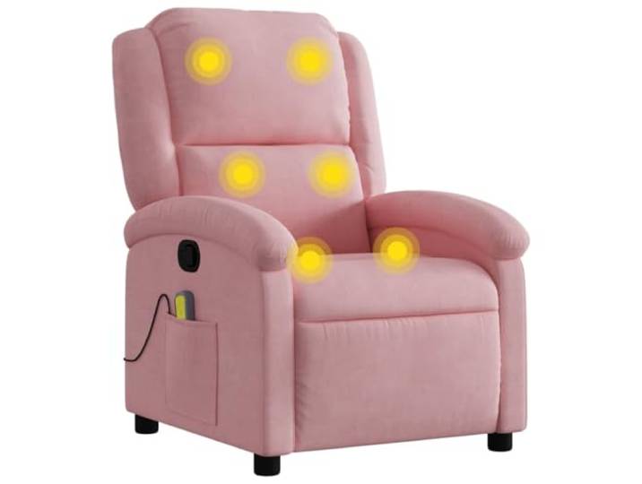 NLQMSU Massagesessel, neigbar, Velours, 135 Grad, Rosa 6 Massagepunkte, Fernbedienung im Lieferumfang enthalten, USB 5 V nicht im Lieferumfang enthalten, Seitentasche