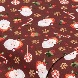 Baumwollstoff Santa & Zuckerstange "Sina“, rot-color