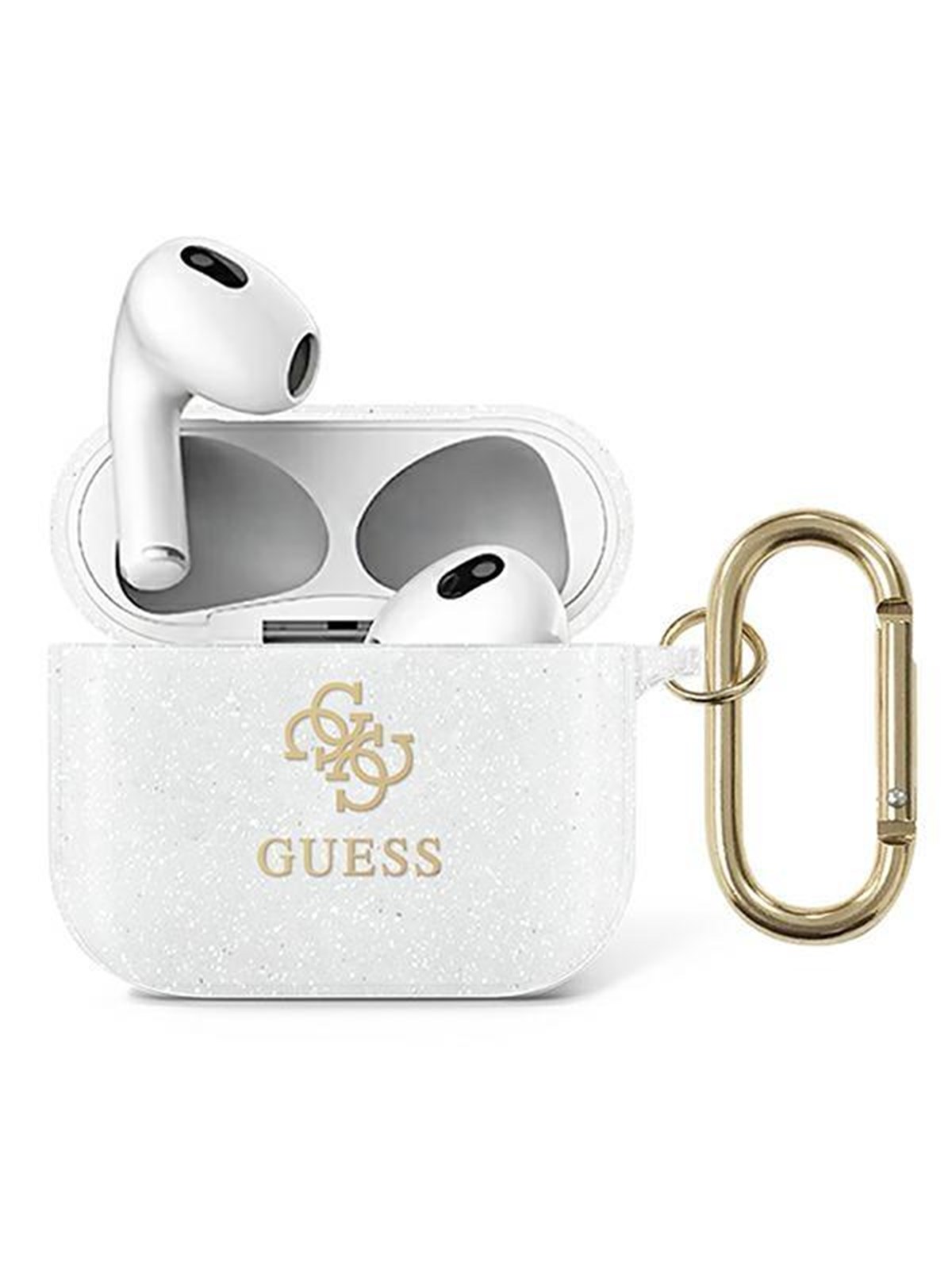 GUESS GUA3UCG4GT AirPods 3 cover Transparent Glitter Collection