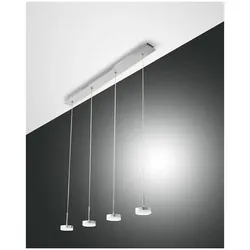 Fabas Luce Dunk Pendelleuchte LED 4x8W Metall- und Methacrylat Aluminium gebuerstet