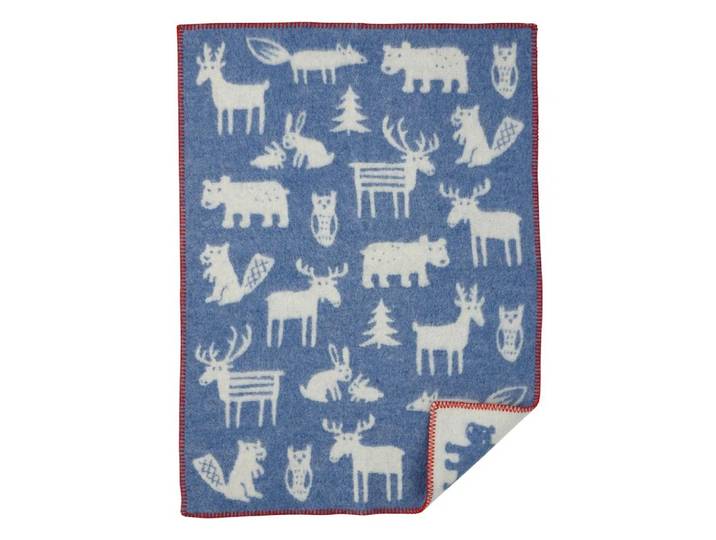 Klippan Yllefabrik Couverture pour enfant Forest bleu