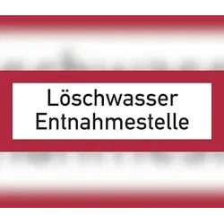 Feuerwehrschild, Löschwasser Entnahmestelle - DIN 4066 - 297x105 mm Folie selbstklebend