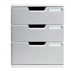 Exacompta 325041D 1x Schubladenbox MODULO A4 - 5 Laden Black Office - Steingrau