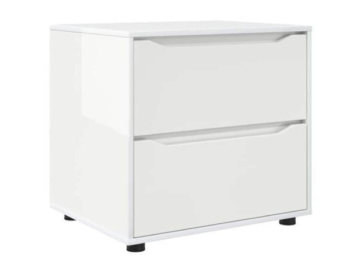 KUPTYERFG Beistellschrank Hochglanz Weiß 60x48x57 cm Kommode mit Schublade Kompakter Aufbewahrungsschrank aus Holzwerkstoff für Wohnzimmer und Schlafzimmer mit verstellbarer Höhe und Staufächern.