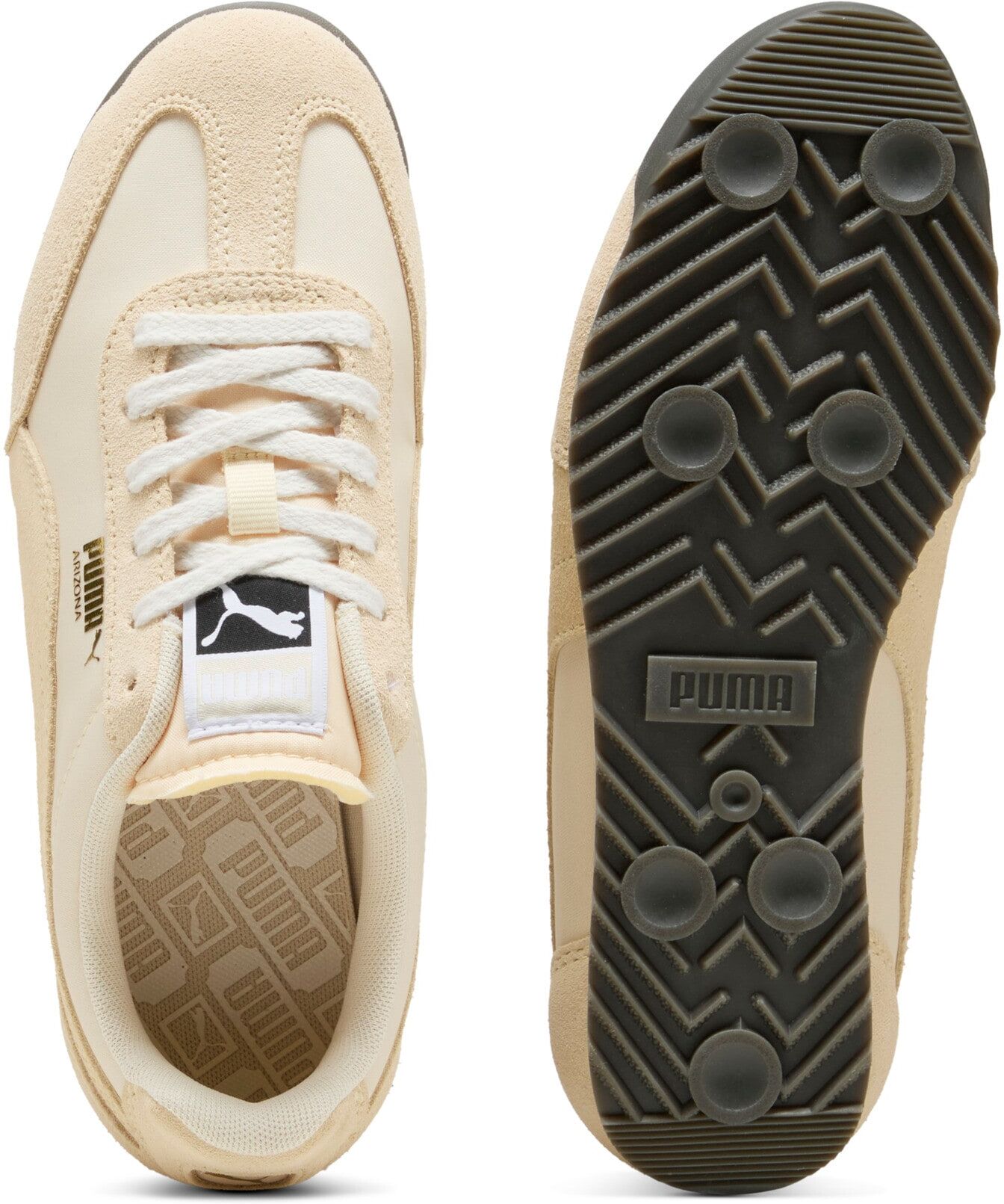 Sneaker PUMA "ARIZONA NYLON", Damen, Gr. 37,5, beige (buttercream), unifarben, Schuhe Sneaker, für vielseitige Einsätze, mit Wildleder-Overlays, sportlicher Stil buttercream 37,5