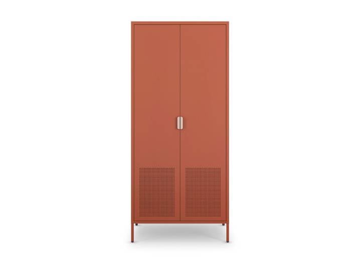 Drawer Armoire 2 portes en métal H180cm- ADEL Orange Terracotta