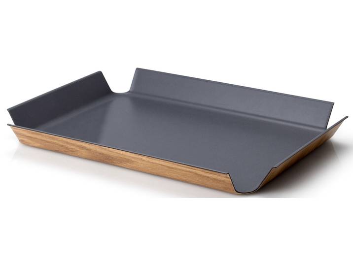 Tablett CONTINENTA, grau (grau, holzfarben), B:40cm L:54,5cm, Holzwerkstoff, Tabletts, Tablett
