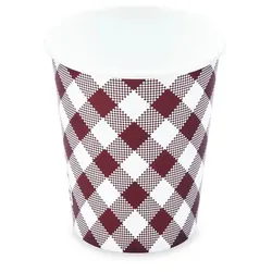 Pappbecher (PAP/PE) Karo Ø80mm 280ml `0,2L/8oz/M` [10 St.]