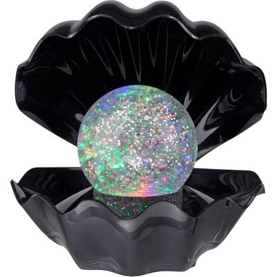 JUST LIGHT LED Tischleuchte "ARIELLE", bunt (schwarz), H: 15cm, 1 Stk., Leuchten, Glaskugel mit wunderschönem Glitzereffekt, LED Tischleuchte