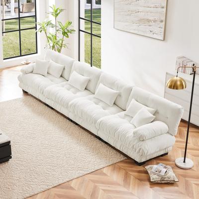 Loedds 4-Seat Chenille Modular Sectional Sofa with Deep Seats