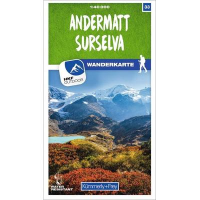Kümmerly+Frey Wanderkarte 33 Andermatt, Surselva 1:40.000, Sonstige von , Kümmerly+Frey, 978-3-259-02333-4