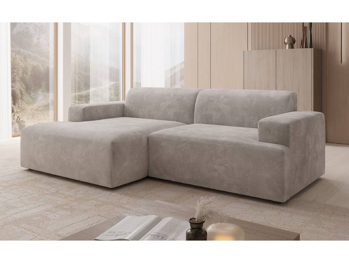 Designer Ecksofa Monza in Samt - Bordeaux - Links - Samt - Luxusbetten24