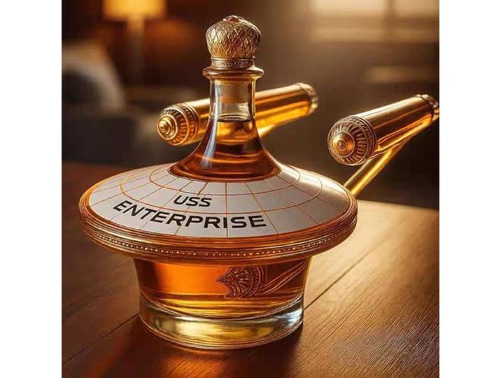 GUODDM Galaxy Spaceship Whisky Dekanter, Sets for Männer, Spacecraft Limited Edition, 2 Lustige Schnapsgläser, Einzigartige Geschenkideen for Jungs Und Brüder, Schnapskaraffe for Die Bar
