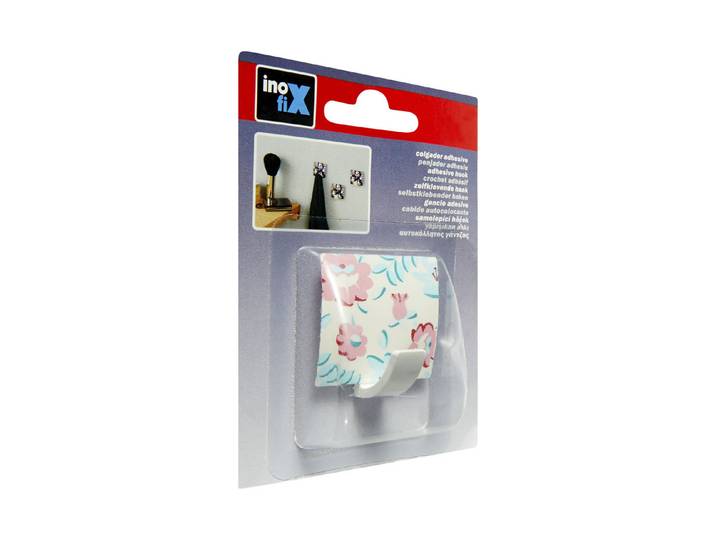 Inofix Klebehaken Weiss mit Blumen