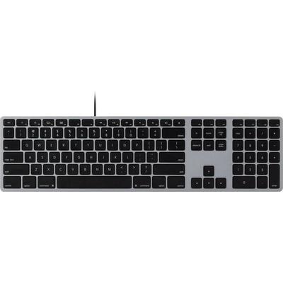 Matias FK318CB Aluminum Wired Keyboard for Mac USB Tastatur US-Englisch, QWERTY, Mac Space Grau
