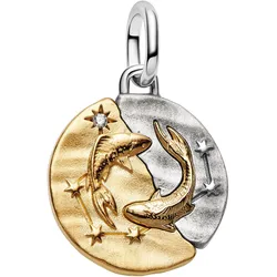 Pandora 764991C01 Medaillon Charm Anhänger Zweifarbig Sternzeichen Fische