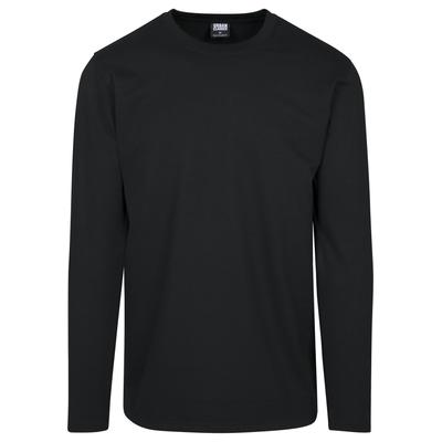 T-Shirt URBAN CLASSICS "Urban Classics Herren Stretch Terry Longsleeve", Herren, Gr. M, schwarz, 95% Baumwolle, 5% Elasthan, unifarben, normal, Rundhals, Shirts T-Shirt