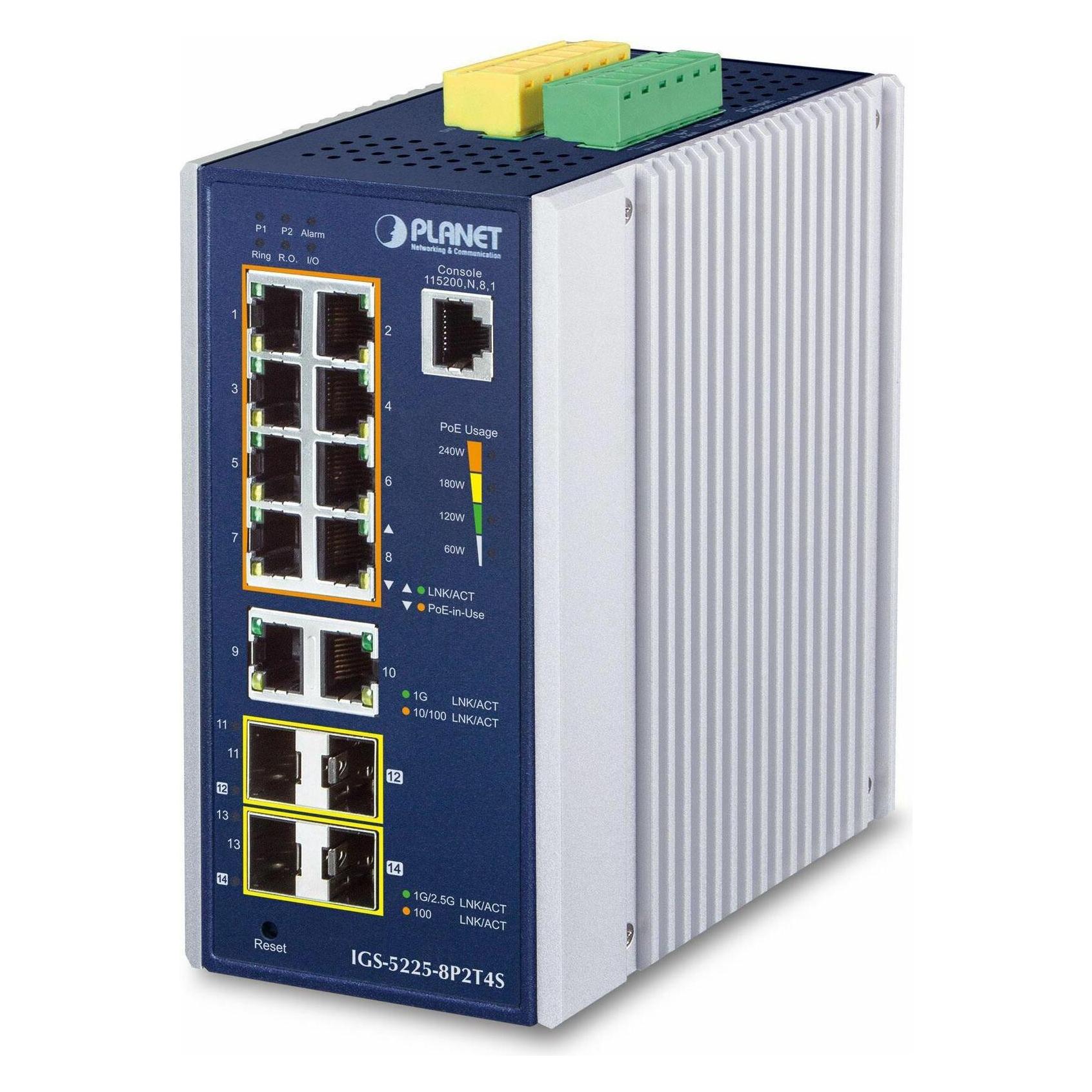 Planet IP30 Industrial L2+/L4 8-Port (10 Ports) (IGS-5225-8P2T4S)