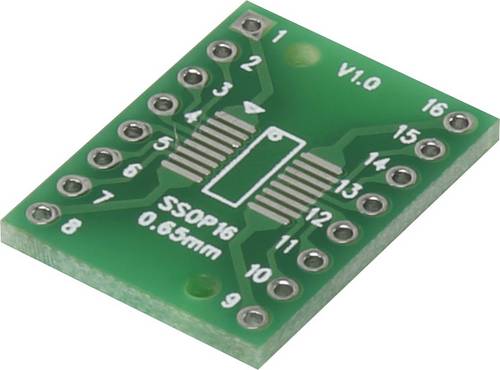 TRU Components SSOP16-L Experimentierplatine Epoxyd (L x B) 18mm x 15.6mm 35µm Rastermaß 2.54mm Inhalt 1St.