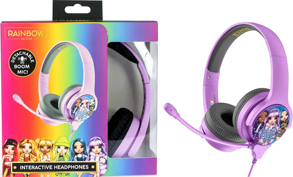 OTL Technologies Rainbow High RH0926 koptelefoon voor kinderen, paars, met microfoon, 85 dB