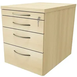 fm Büromöbel Schubladen Rollcontainer »Sidney« einheitliches Dekor königsahorn, 43.4x54x60 cm