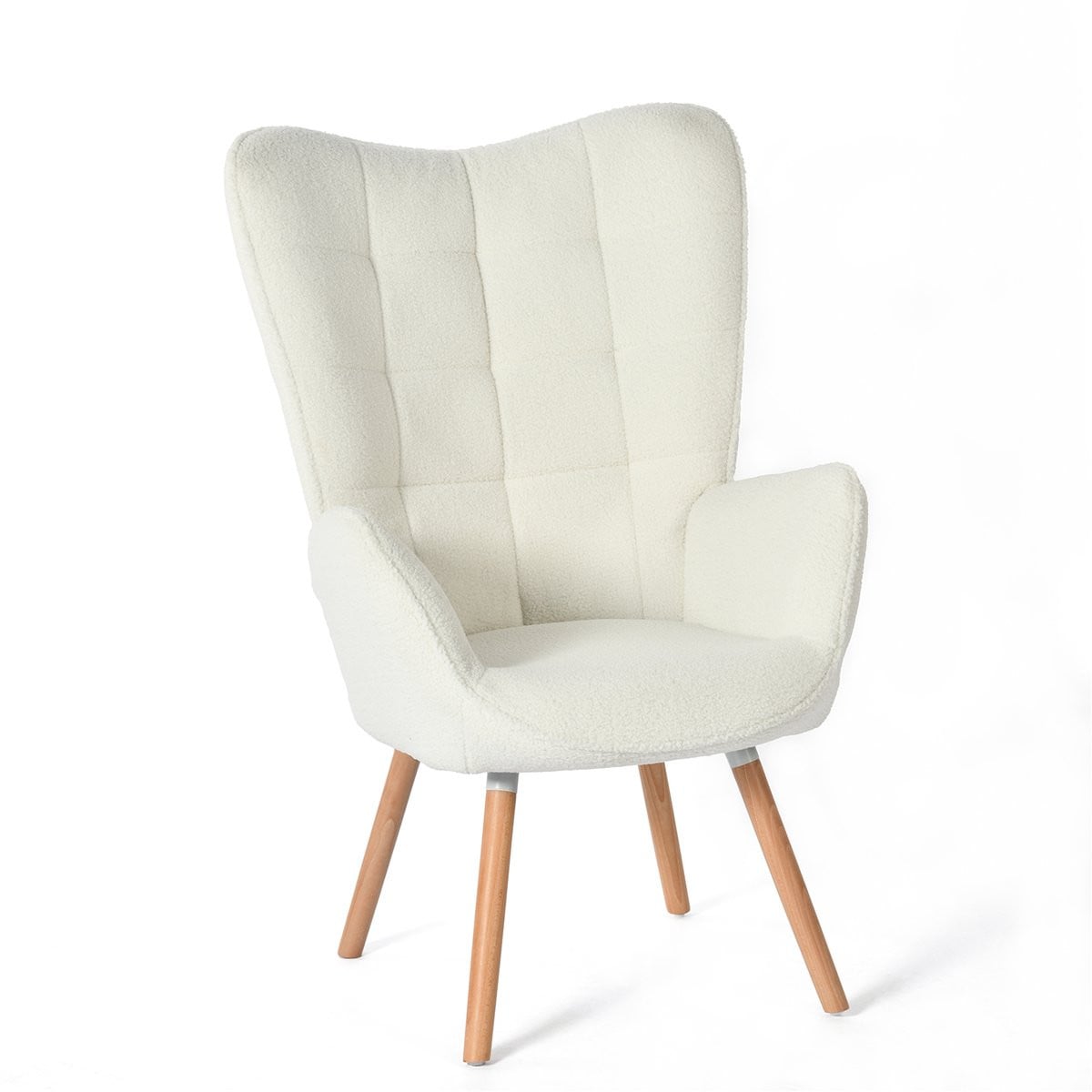 MEUBLES COSY Scandinavische fauteuil in witte boucle stof