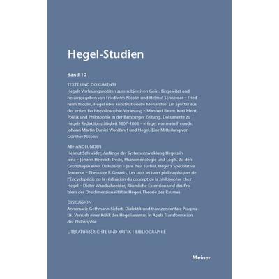 Hegel-Studien Band 10, Taschenbuch von , Meiner, F, 978-3-7873-1474-4