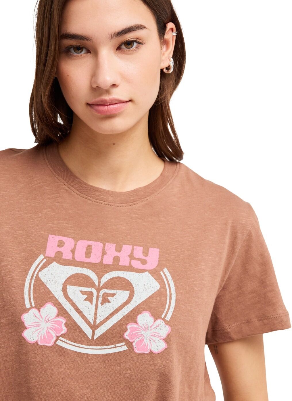 T-Shirt ROXY "Endless Weekends", Damen, Gr. L, braun (braunie), Obermaterial: 100% Baumwolle., Shirts T-Shirt