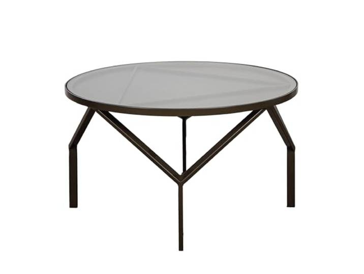 GILDE Beistelltisch Triade aus Metall - rund - anthrazitfarben - metallische Optik - Ø 69 cm x Höhe 39 cm