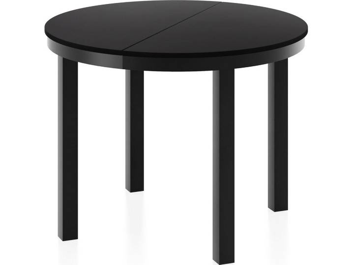 ESSTISCH Corin Schwarz runder ausziehbarer, Schwarz 100-176/100/76 cm