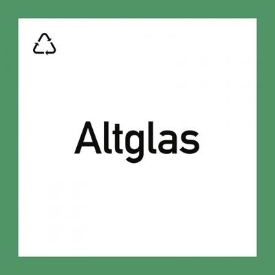 Wertstoffkennzeichnung "Altglas", Kunststoff, 300x300 mm