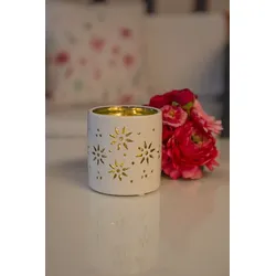 Tischlicht Florana 7cm creme/grün