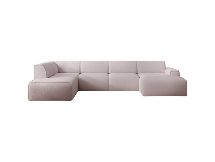 Ecksofa Bouvi U-förmig linksseitig beige Bouclé