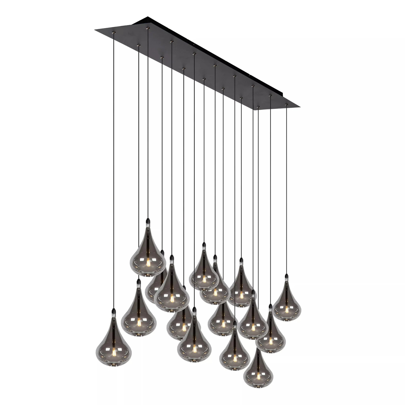 Lucide TEARS LED Hanglamp - Zwart - Dimbaar - 16x G4 fitting