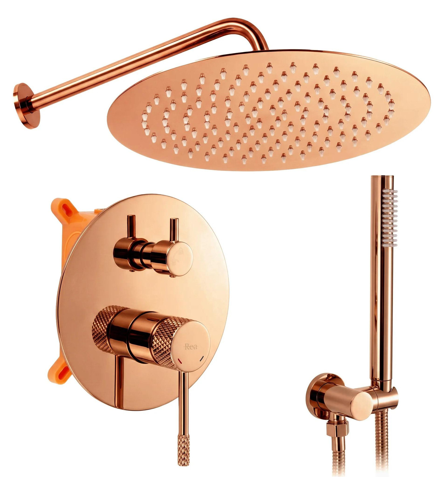 Rea Inbouw Regendoucheset Venti Copper met Box