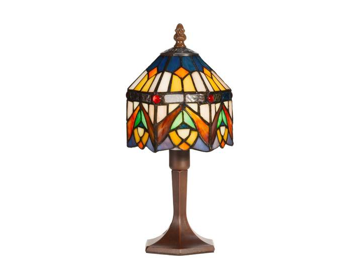 Artistar Tiffany Tischlampe JAMILIA, Multicolour, für Wohn- / Esszimmer, Glas, Tiffany