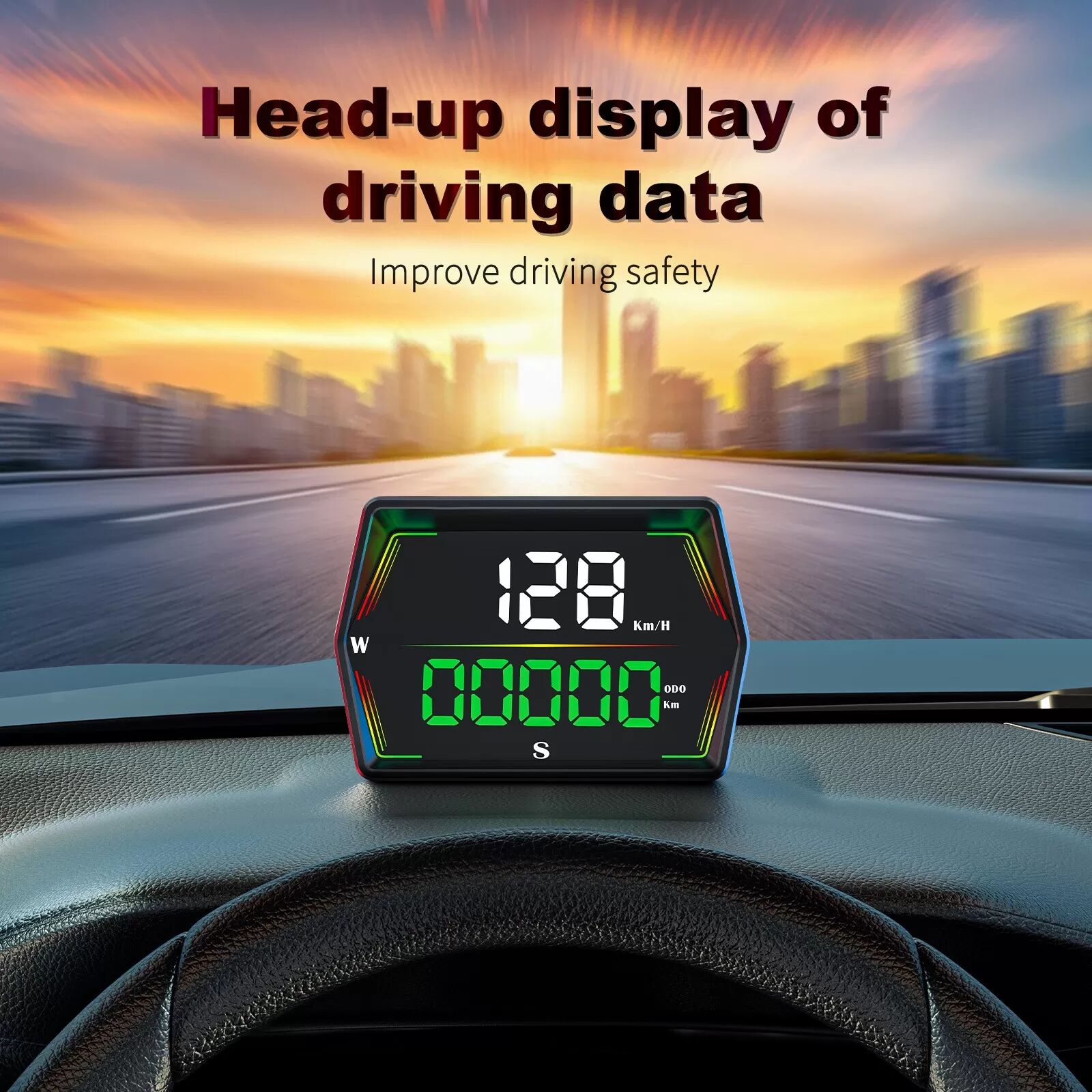 INF Auto Head-Up Display: Geschwindigkeitsanzeige, Kilometerzähler, Alarme