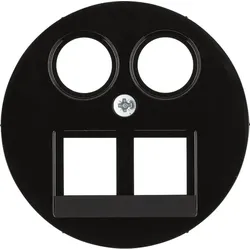 Berker Zentralstück 2-fach schwarz DATA/TV/FM Homeway 14452045