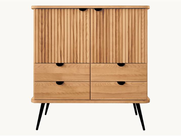 Highboard Ondas - Variante 03 - Kernbuche