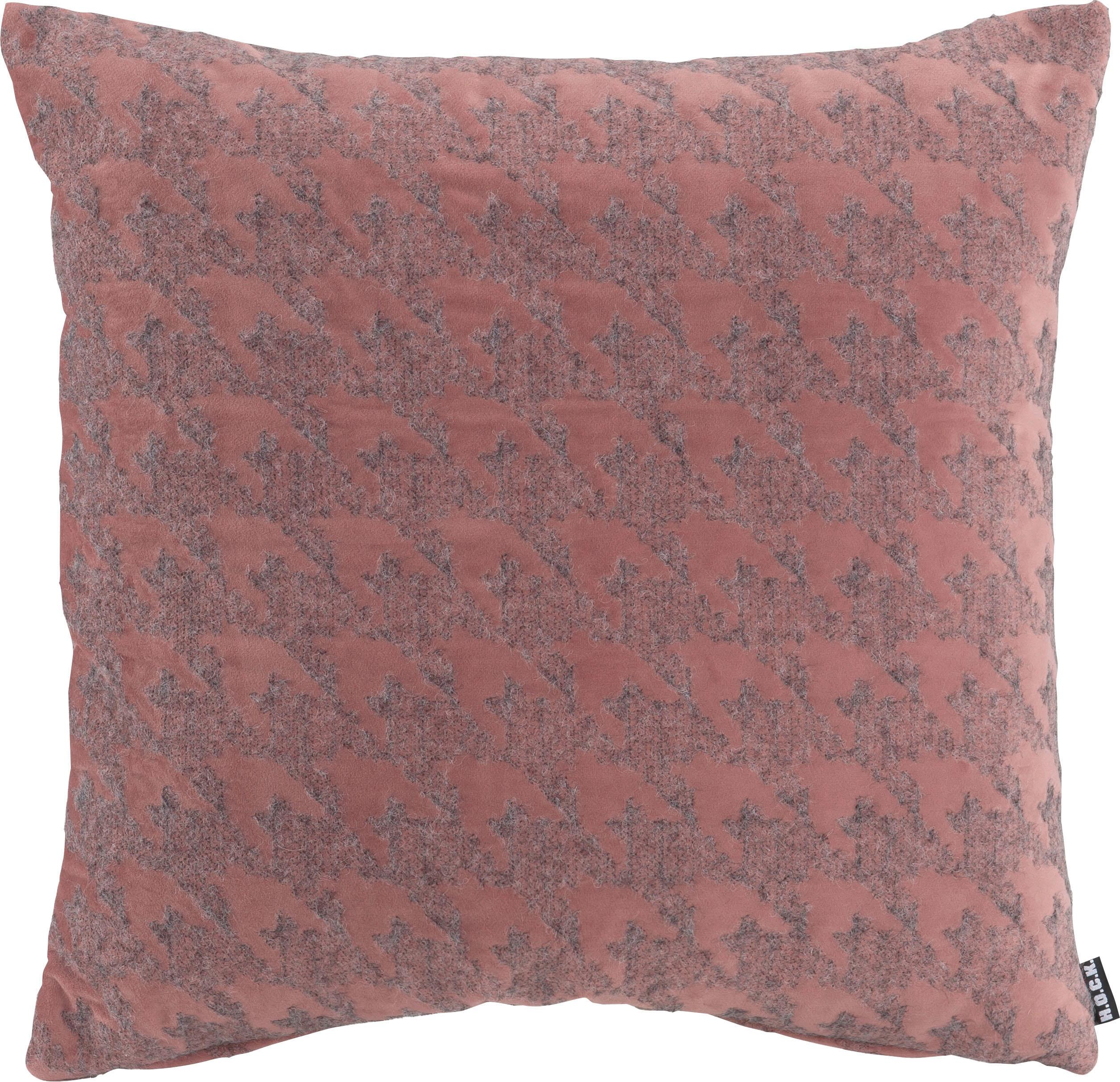 Dekokissen H.O.C.K. "Puno", rosa (rosa, bedruckt), B:50cm H:10cm L:50cm, Wolle, Dekokissen_Sitzkissen_Kissenhüllen, Dekokissen, mit rosa Muster, Kissenhülle mit Füllung, 1 Stück rosa, bedruckt B/L: 50cm x 50cm, 1 Stk.