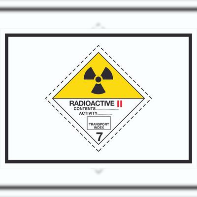 HB-Druck Schild radioaktive Stoffe Symbol Radioactive II-GELB A5 (148x210mm)