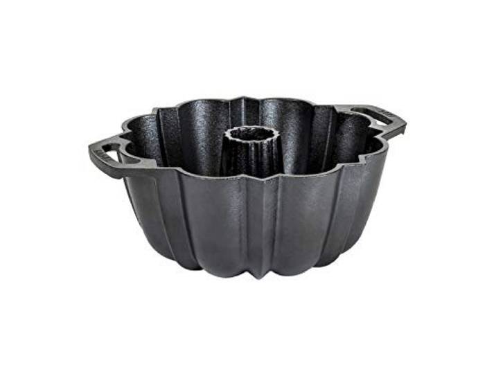 Lodge Gugelhupfform Classic, Gusseisen-Backform, natürliche Patina für Rührkuchen, Kaffeetafel, geriffelte Form, schwarz, robust, Handwäsche empfohlen