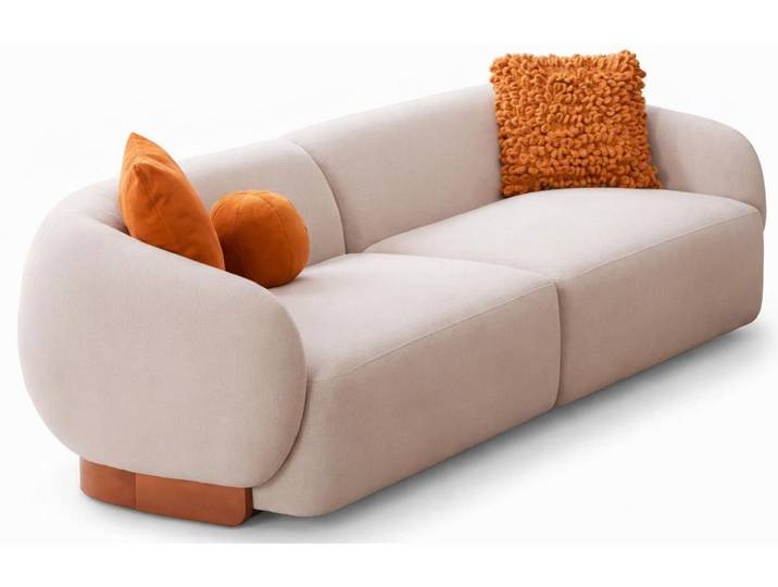 JVmoebel 3-Sitzer Beiges 3-Sitzer Sofa Stoff Polstermöbel Wohnzimmermöbel, 1 Teile, Made in Europa