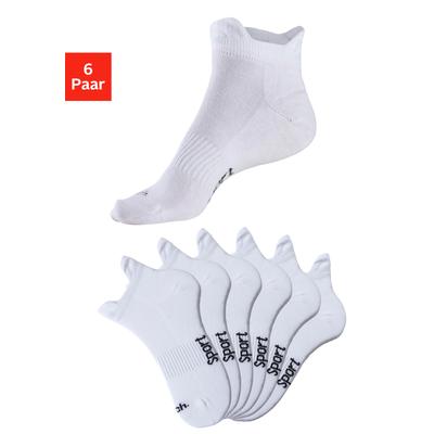 Sneakersocken BENCH., Herren, Gr. 35-38, weiß (6x weiß), Baumwollmischung, unifarben, elastisch, Socken Sneakersocken, mit feiner Mesh Konstruktion und Mittelfußgummi