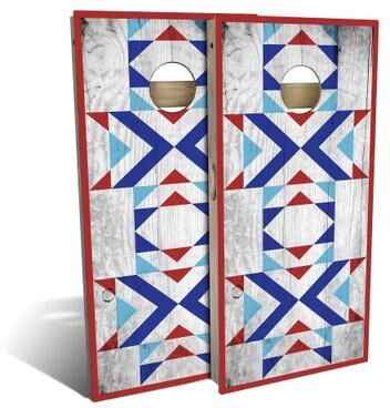 Skip's Garage Patriotic Path Outdoor Cornhole Board Set