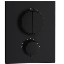 Herzbach Deep Black Fertigmontageset 23.803050.2.12 für 2 Verbraucher, UP Thermostat, schwarz matt